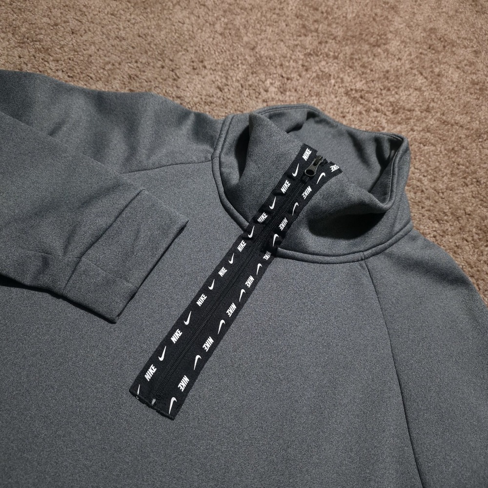 Nike Sweater Womens XL Oversize Gray Therma Fit 1/2 Zip Pullover Sweatshirt